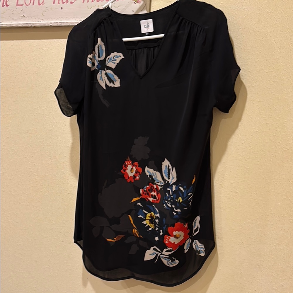 Floral Black Blouse